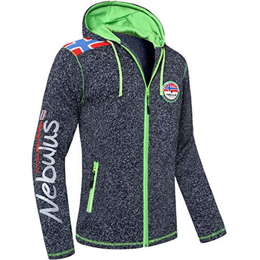 Nebulus Herren Fleecejacke NORSKA, warme Fleece Jacke, mit langem Full-Zip Reißverschluss, Gap-grün Mel - 3 im Sale